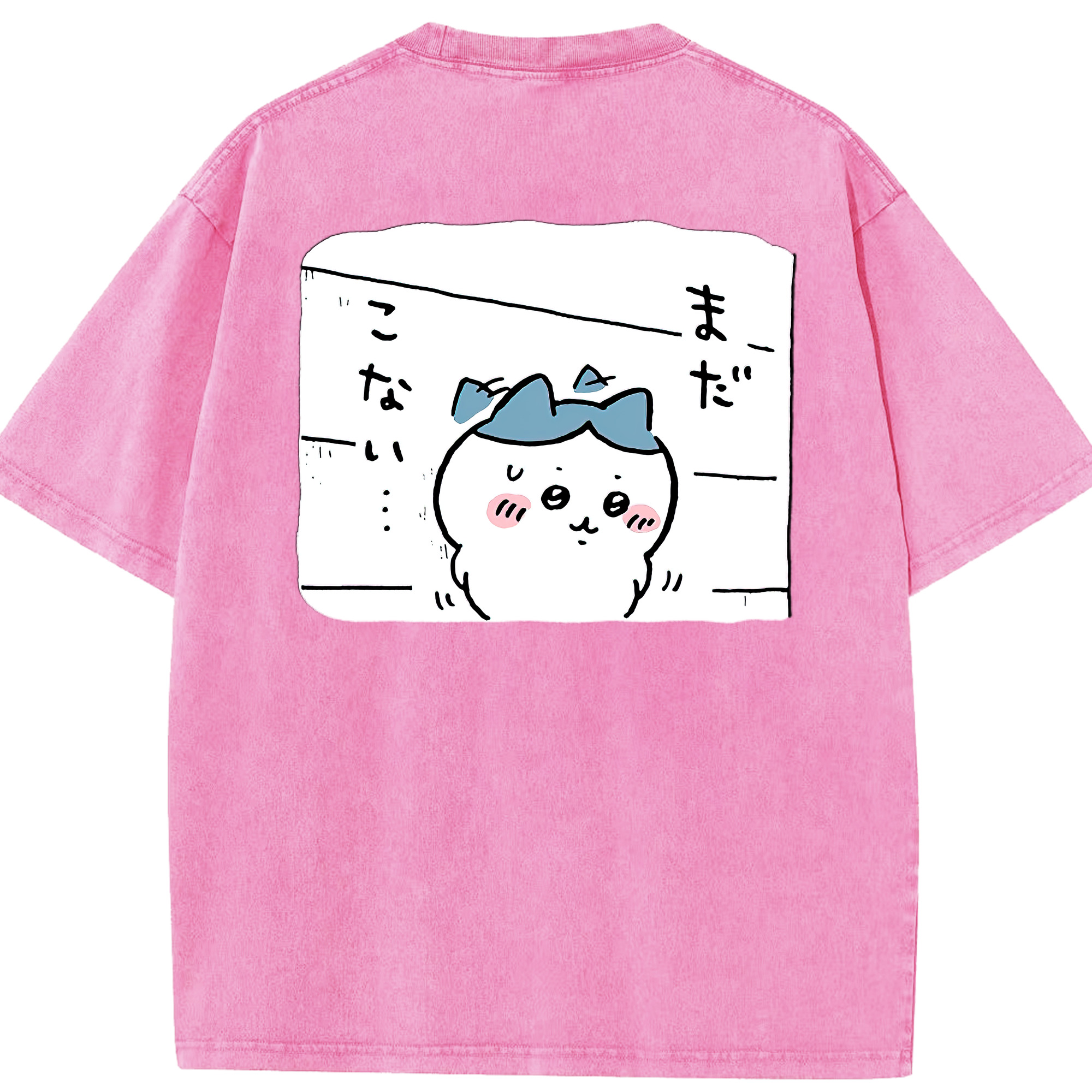 （画像用） ちいかわ ハチワレ Chii-kawa hachiware 綿100% ヴィンテージ風 半袖Tシャツ（背面プリント）